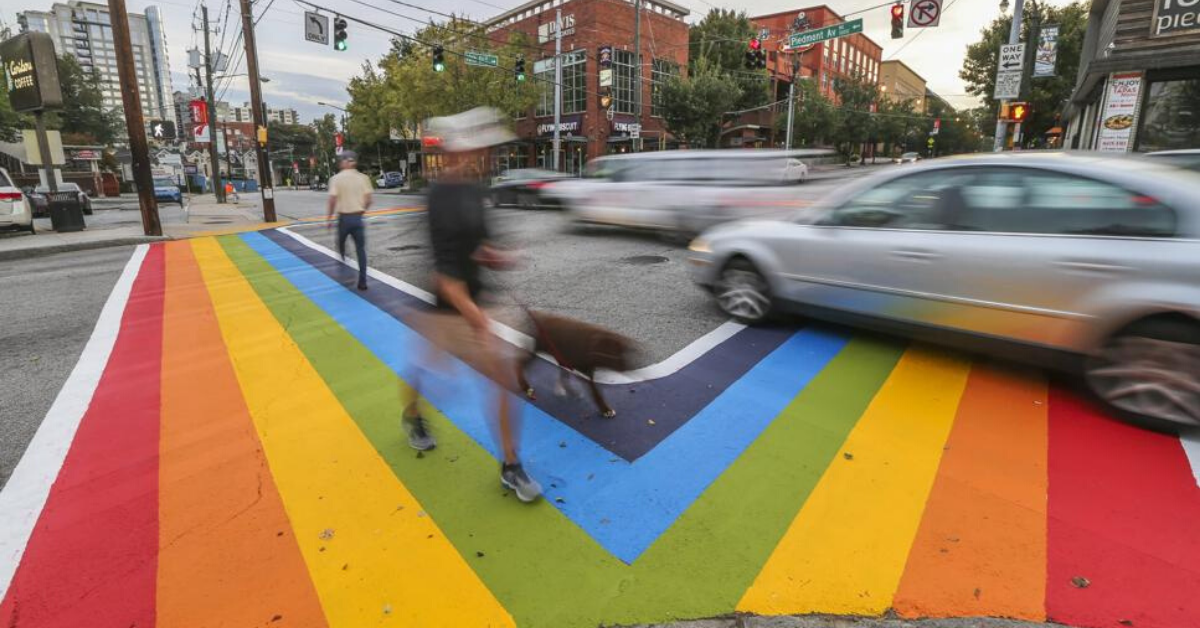 Pride crosswalks in Atlanta