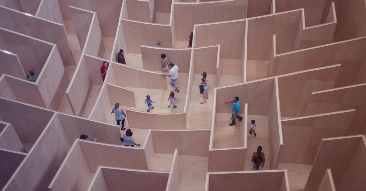 People enter a maze from different directions like the effects of inclusive marketing