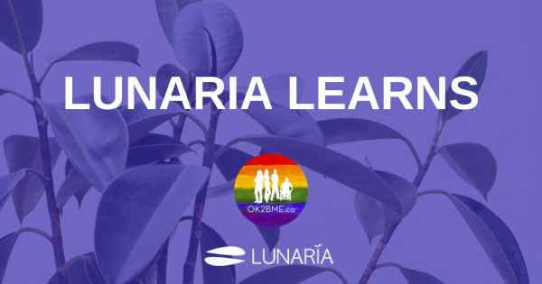 title: lunaria learns with ok2bme logo and lunaria logo
