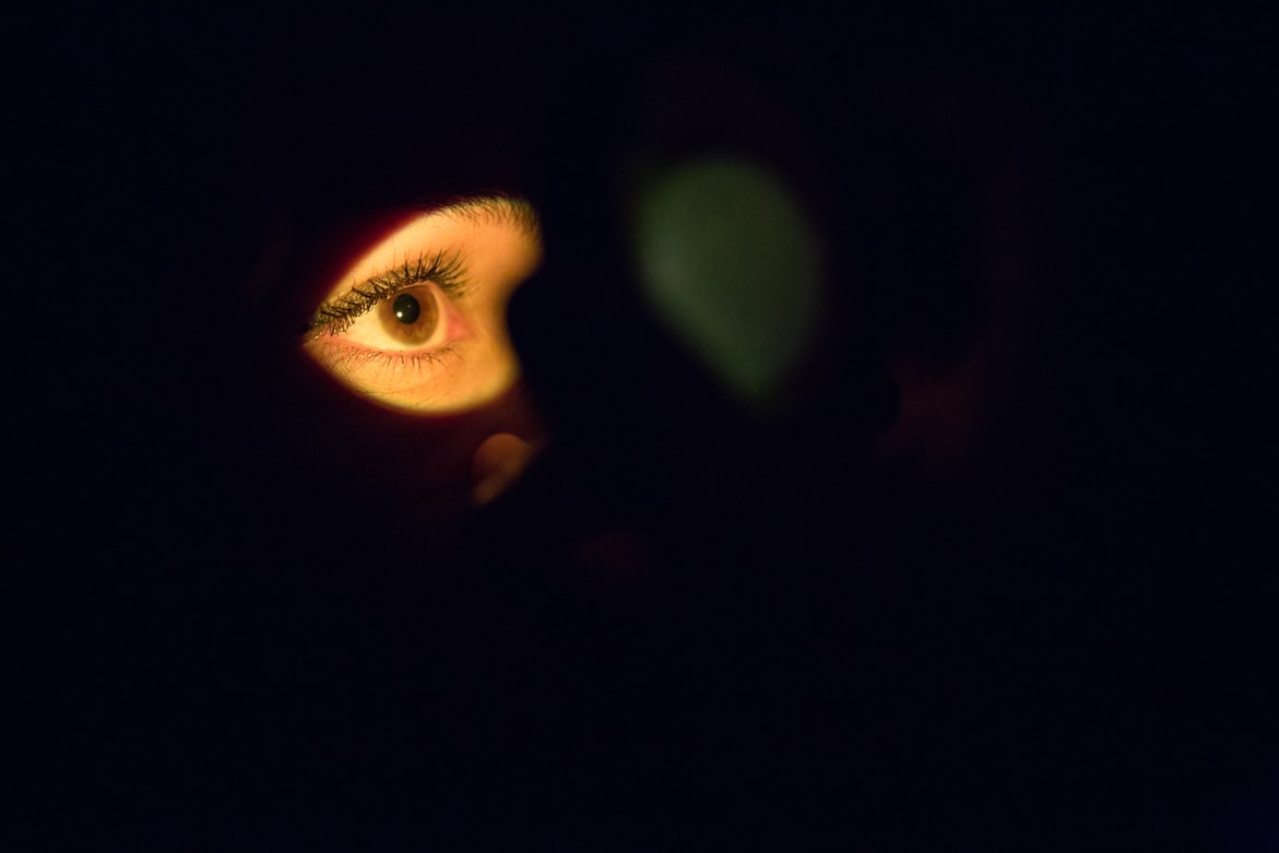 image of eye in the darkness